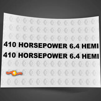 Benutzerdefinierte Hemi-Motorhaubenaufkleber Dodge 410 HORSEPOWER 6.4 HEMI
