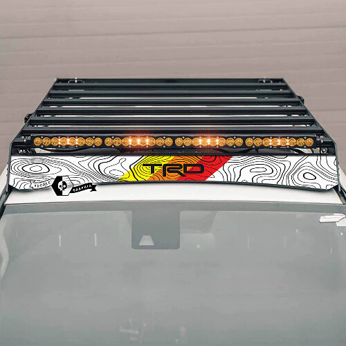 Topografischer Dachträger-Spoiler Vinyl-Aufkleber für Toyota 4Runner 2014-2023+