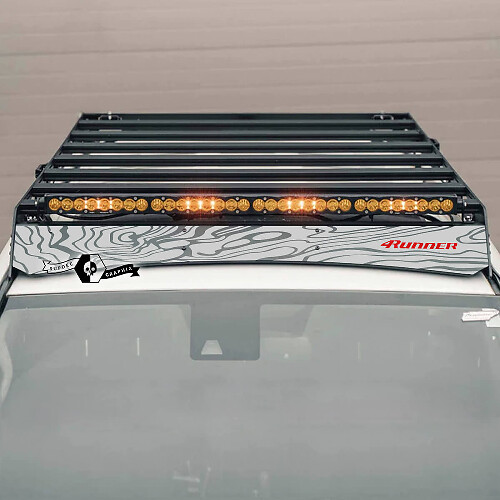 Dachträger-Aufkleber im Topografiestil für Toyota 4Runner 2014-2023