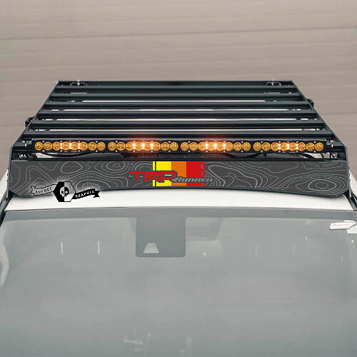 TRD Topographischer Kartenstil Dachträger Vinylaufkleber für Toyota 4Runner 2014-2023