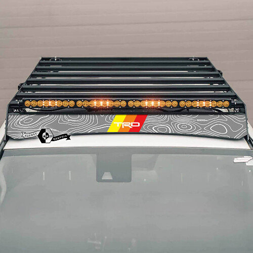TRD Topographischer Vintage-Stil Dachträger Vinyl-Aufkleber für Toyota 4Runner 2014-2023