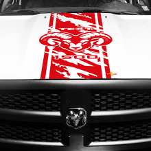 Hemi Logo Custom Abgenutzter Streifen Motorhaube Vinylaufkleber für Dodge Ram 1500_3
