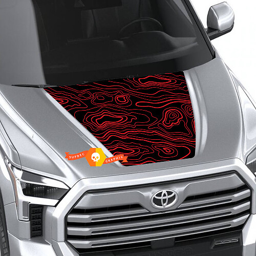 Hood Topographic Map TRD 4X4 Off Road Wrap Aufkleber für Toyota Tundra 3rd 2021 - up Sticker Graphics SupDec Design

