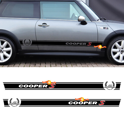 Branded Outline Streifen Seiten Vinyl Aufkleber für MINI Cooper