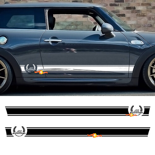 AC Schnitzer Style Streifen Seiten Vinyl Aufkleber für MINI Cooper