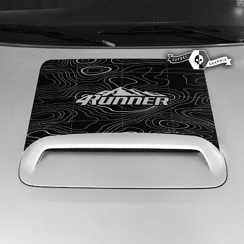 Topografische Karte Motorhaubeneinlass Vinyl Aufkleber für Toyota 4Runner TRD Off Road 2020-2023