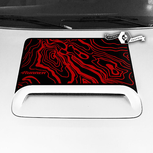Toyota 4runner TRD Hood Scoop Aufkleber Aufkleber Grafik Topografische Karte Linien 2 Farben 2020 2021 2022 2023
