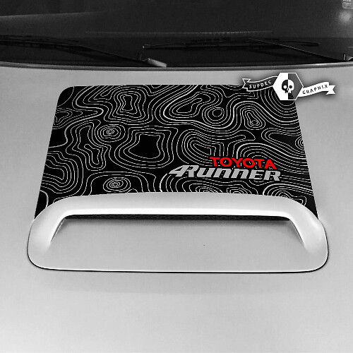 Topografische Karte Haubenschaufel Vinyl-Aufkleber Für Toyota 4Runner 2020-2023