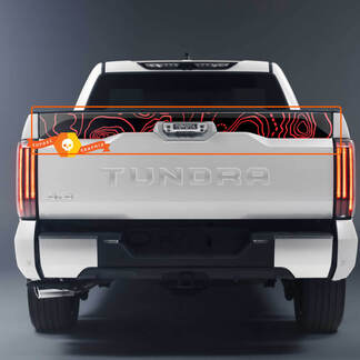 Heckklappe Toyota Tundra 2023 TRD Off Road Topografische Karte Vinyl Aufkleber Aufkleber 2 Farben
