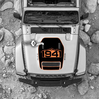 Kapuze für 2021 2022 2023 Jeep 1941 Edition Mountain Wrangler Rubicon Aufkleber Grafik Vinyl SupDec Design

