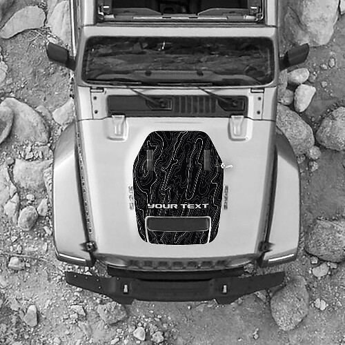 Kapuze für 2021 2022 2023 Jeep Mountains Wrangler Logo Rubicon Aufkleber Grafik Vinyl SupDec Design
