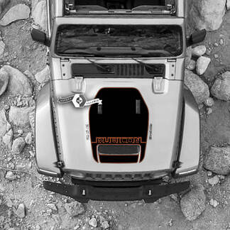 Kapuze für 2021 2022 2023 Jeep Mountains Wrangler Logo Rubicon Aufkleber Grafik Vinyl SupDec Design 2 Farben
