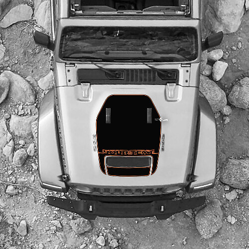 Kapuze für 2021 2022 2023 Jeep Mountains Wrangler Logo Rubicon Aufkleber Grafik Vinyl SupDec Design 2 Farben
