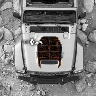 Motorhaubenaufkleber mit topografischer Karte, Topo-Aufkleber, grafisches Vinyl für Jeep Wrangler Rubicon JL
