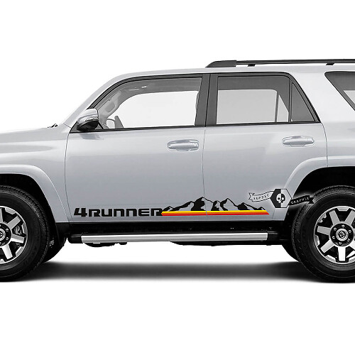 Berge & Retro-Streifen Seitentür Vinyl-Aufkleber für Toyota 4Runner 2009-2024
