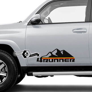 2 x 4Runner 2023 Seitentüren Vinyl Logo Mountain Aufkleber Aufkleber für Toyota 4Runner TRD
