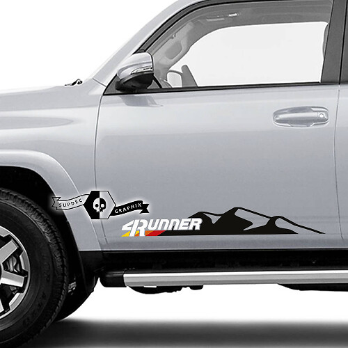 2 x 4Runner 2023 Seitentüren Vinyl Mountain Aufkleber Aufkleber für Toyota 4Runner TRD 2 Farben
