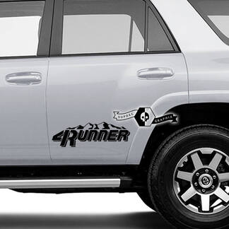 2 x 4Runner 2023 + Türen Vinyl Logo Mountain Aufkleber Aufkleber für Toyota 4Runner TRD
