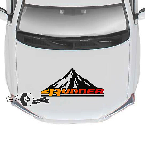 Hood 4Runner 2023 Old School Sonnenuntergang Vinyl Berge Wald Aufkleber Aufkleber für Toyota 4Runner TRD
