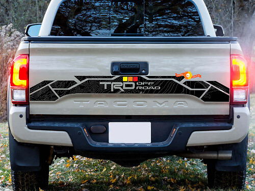 TRD Topographic Style Heckklappen-Vinylaufkleber für Toyota Tacoma 2016-2024