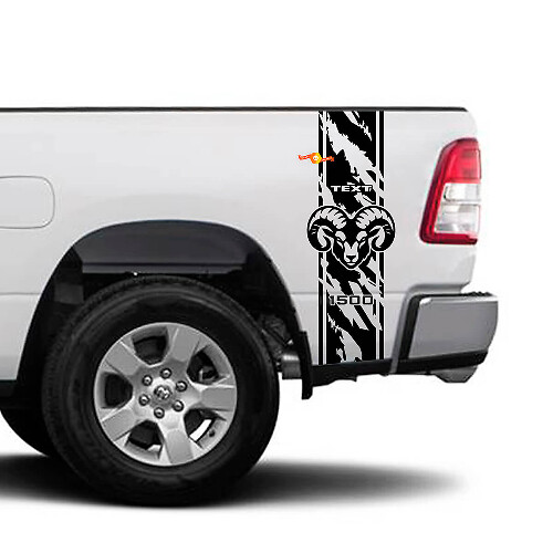 Hemi Used-Look Streifen Seitenwand Vinylaufkleber für Dodge Ram 1500