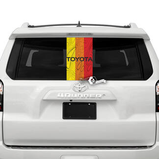 Toyota Windschutzscheibe Heckscheibe SunSet TriColor Vinyl Logo Aufkleber Aufkleber für Toyo
