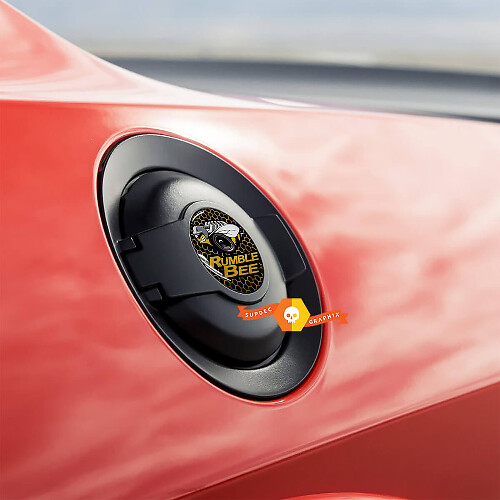 Gelber Honigwaben Rumble Bee gewölbter Tankklappeneinsatz Aufkleber für Dodge Challenger