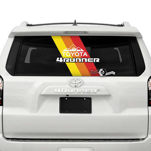 Retro-Streifen Berge Heckscheiben-Vinylaufkleber für Toyota 4Runner 2013-2023