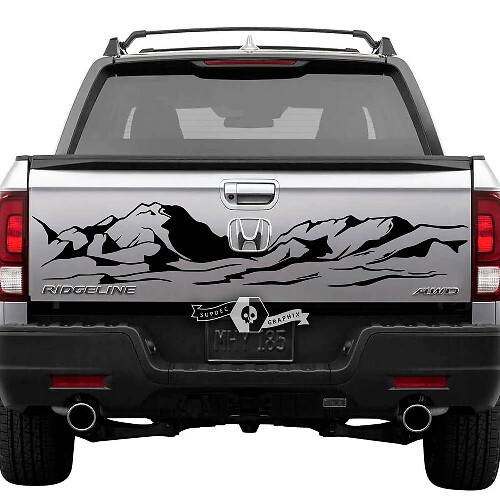 Hinten Honda Ridgeline Mountains Vinyl Heckklappe Aufkleber Aufkleber Grafiken

