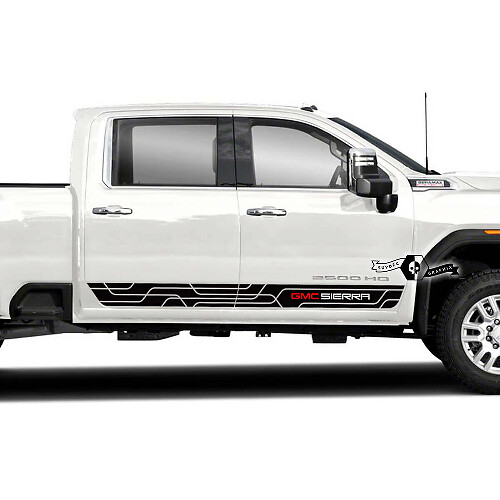  Marken Türseiten-Streifen Vinyl-Aufkleber-Set für GMC Sierra 2500HD