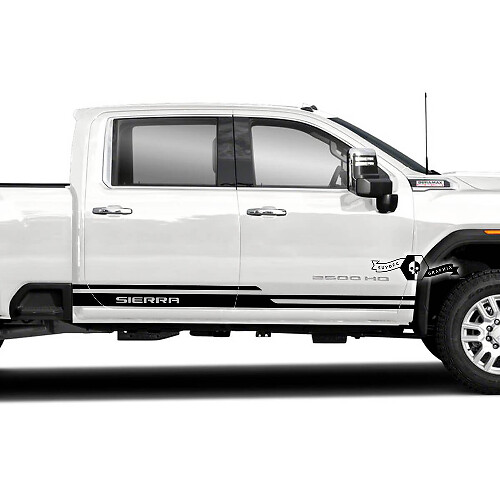 Sierra Schriftzug Seitenstreifen Vinyl Aufkleber Set für GMC Sierra 2500HD