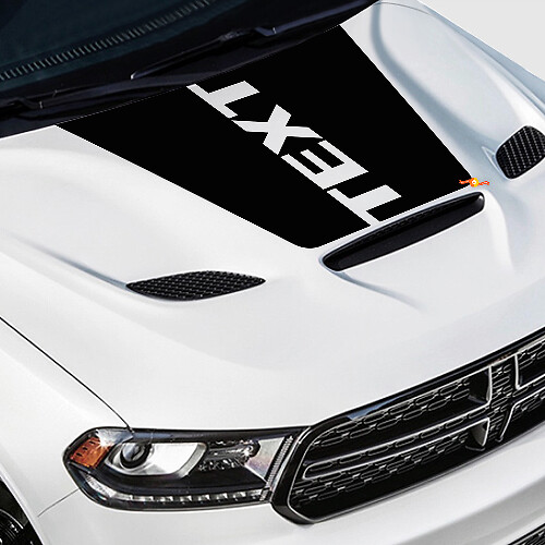 Schwarzer Custom-Text Motorhauben-Vinylaufkleber für Dodge Durango 2018-2020