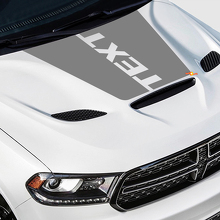 Schwarzer Custom-Text Motorhauben-Vinylaufkleber für Dodge Durango 2018-2020_3