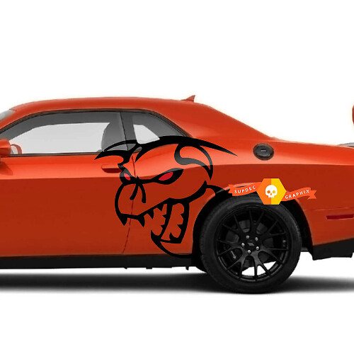 Hellcat Demon Style Kotflügel Vinylaufkleber-Set für Dodge Challenger Charger