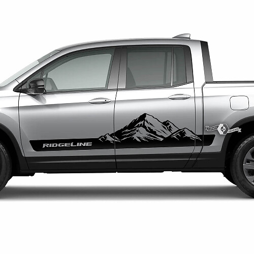 Paar 2023 Honda Ridgeline Mountains Vinyl Karosserie Seitentüren Aufkleber Aufkleber Grafiken
