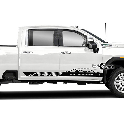 Mountain Style Seiten-Türstreifen Vinyl-Aufkleber Kit für GMC Sierra 2500HD 2022-23