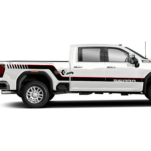 Sierra Gebogene Seitenstreifen Vinylaufkleber Set für GMC Sierra 2500HD 2022