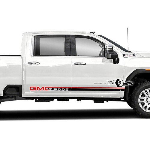 Doppelseitige Türstreifen Vinyl-Aufkleber Paar für GMC Sierra 2500HD