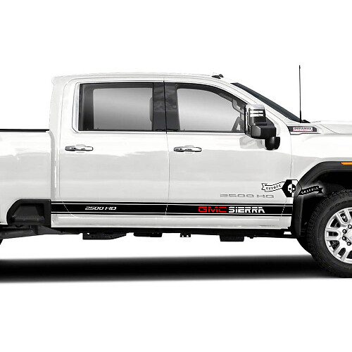 Schriftzug Seitenstreifen Vinyl-Aufkleber-Set für GMC Sierra 2500HD 2022