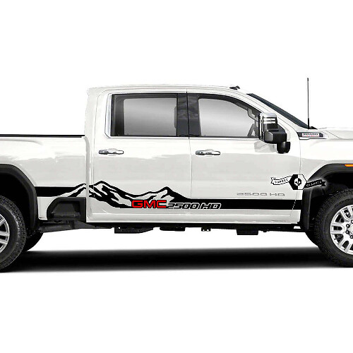 Mountains Style Seitenstreifen Vinyl-Aufkleber Dekor für GMC Sierra 2500HD 2022