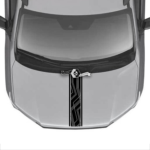 Hood Honda Ridgeline Stripe 2020 2021 2022 2023 Topografische Karte Center Vinyl Aufkleber Aufkleber Aufkleber Grafiken SupDec Design
