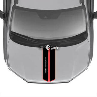 Hood Honda Ridgeline Stripe 2020 2021 2022 2023 Center Vinyl Aufkleber Aufkleber Aufkleber Grafiken SupDec Design 2 Farben
