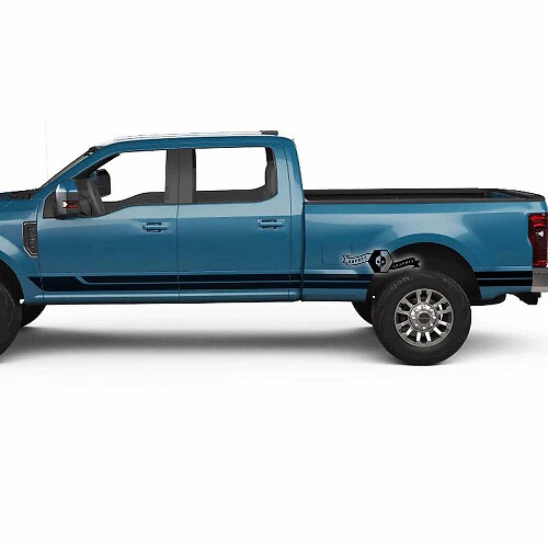 Paar Musclecar Super Duty 2023 Rocker Panel Streifen Karosserie Türen Bettlinie Aufkleber Seitenaufkleber Grafik Vinyl
