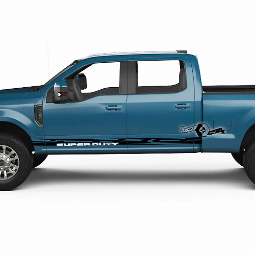 Paar Ford Super Duty 2023 Rocker Panel Streifen Karosserie Türen Aufkleber Seitenaufkleber Logo Grafiken Vinyl 2 Farben
