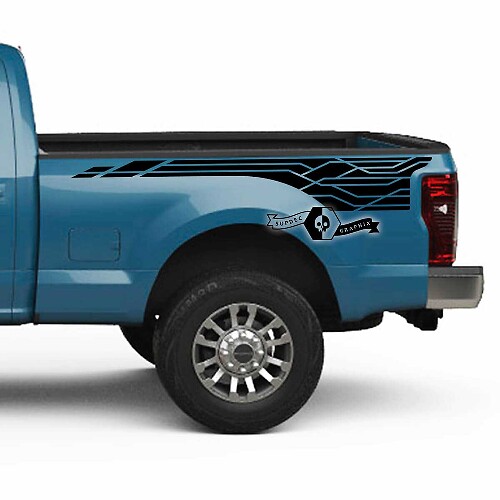 Paar Musclecar Super Duty 2023 Bed Fender Aufkleber Seitenaufkleber Grafik Vinyl
