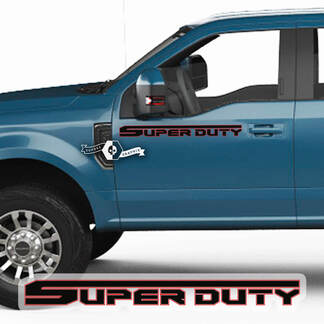 Paar Ford Super Duty 2023 Logo Türaufkleber Seitenaufkleber Grafiken Vinylstreifen 2 Farben
