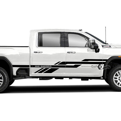 Vinyl-Aufkleber mit ineinander verflochtenen Seitenstreifen für GMC Sierra 2500HD 2022-2023