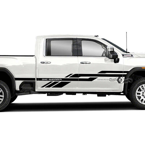 Vinyl-Aufkleber mit ineinander verflochtenen Seitenstreifen für GMC Sierra 2500HD 2022-2023
