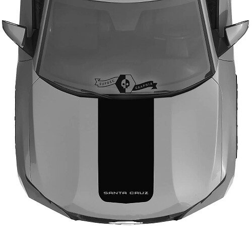 Zentraler Vinyl-Streifen-Aufkleber für die Motorhaube des Hyundai Santa Cruz