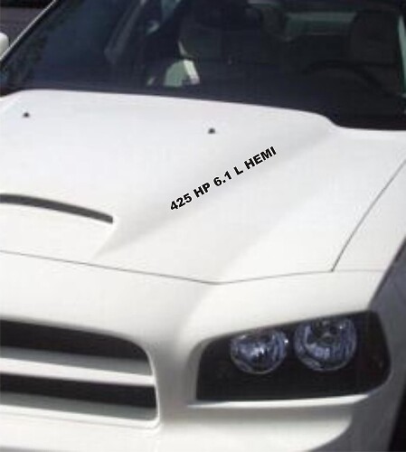 425 PS 6.1L HEMI Haubenbuchstaben Vinylaufkleber für Dodge Charger Challenger Ram SRT8